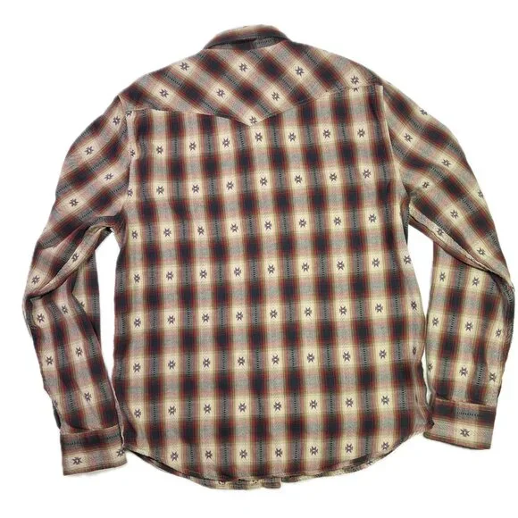 Lucky Brand Men's M Classic Fit Western Pearl Snap Shirt Cotton Rayon Blend - Picture 4 of 7